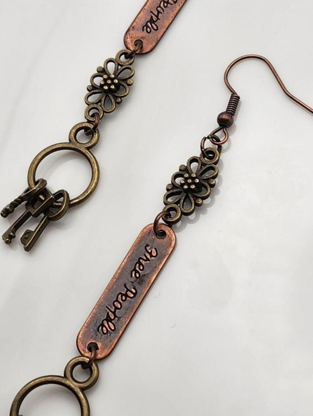 Keeper's Secret Free People Mismatched Key Earrings - Picture 10 of 10